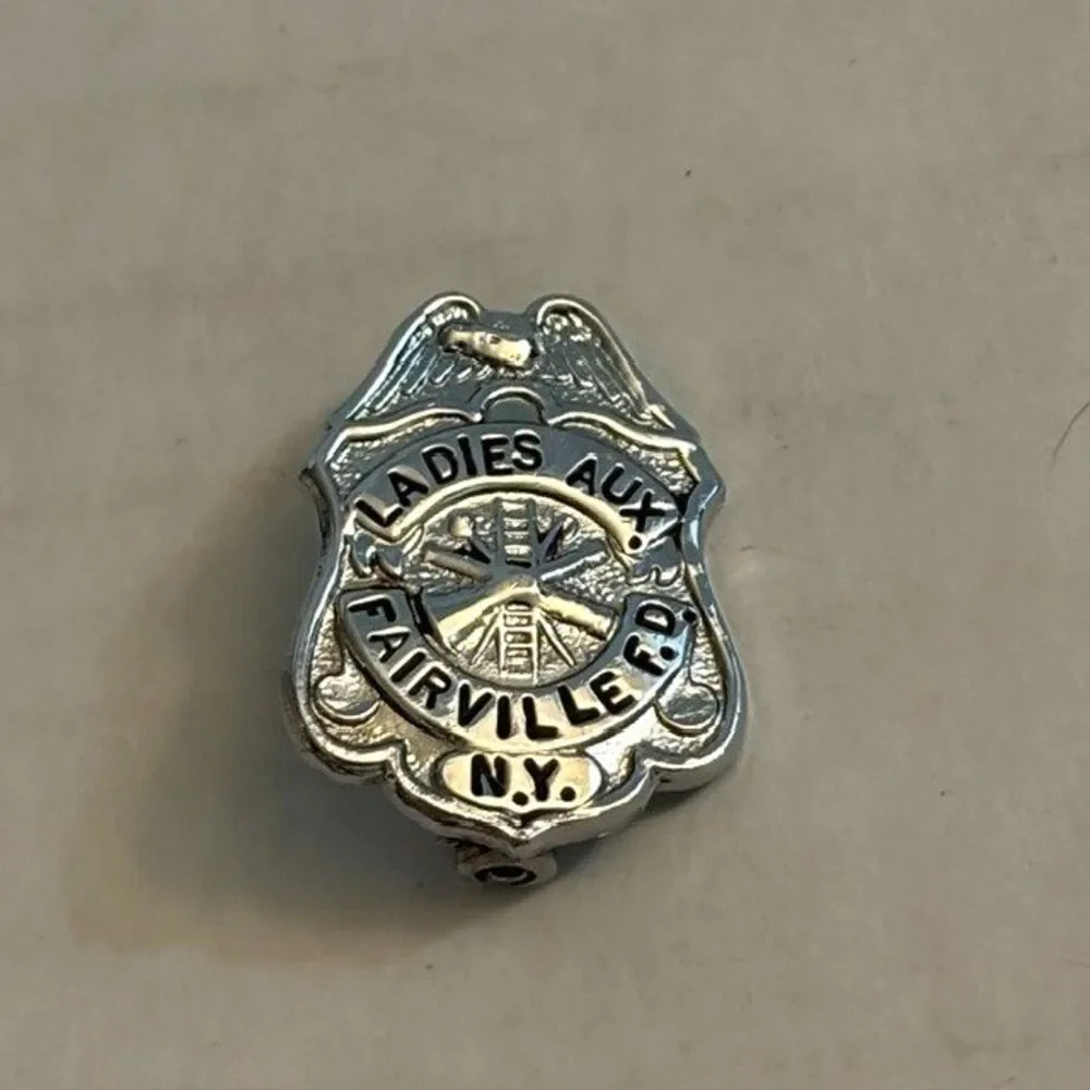Vintage Fairville New York NY Fire Department Ladies Auxiliary Shield Pin